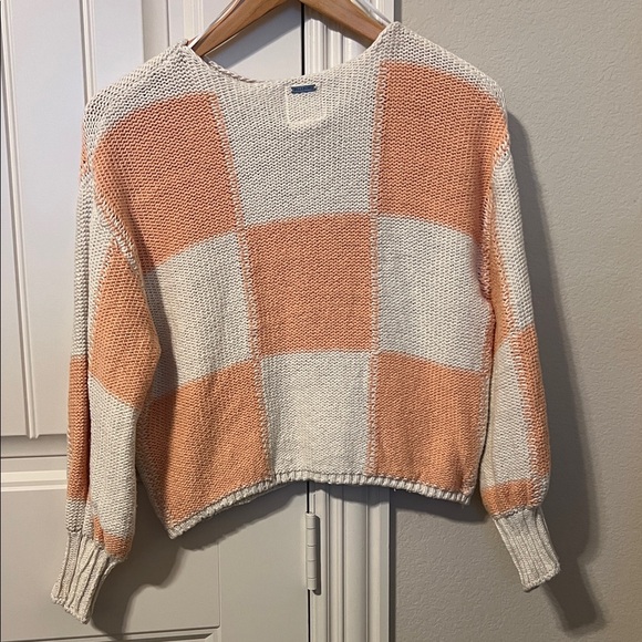 Billabong Checkerboard Sweater - Cream and Orange - Picture 3 of 3